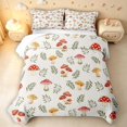 thumbnail image 2 of Homewish Watercolor Plant Mushrooms Twin Quilt Set,Botanical Fungi Twin Coverlet Set,White Red,Light Gray Reversible,2pcs, 2 of 7