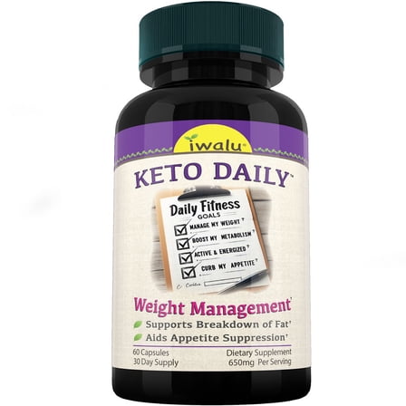 Keto Daily | Advanced Weight Loss Pills - Ketogenic Metabolism Support | Premium Weight Management Supplement to Support Your Body-Composition Goals | 60 Vegan Capsules | NSF Certified - iwalu USA