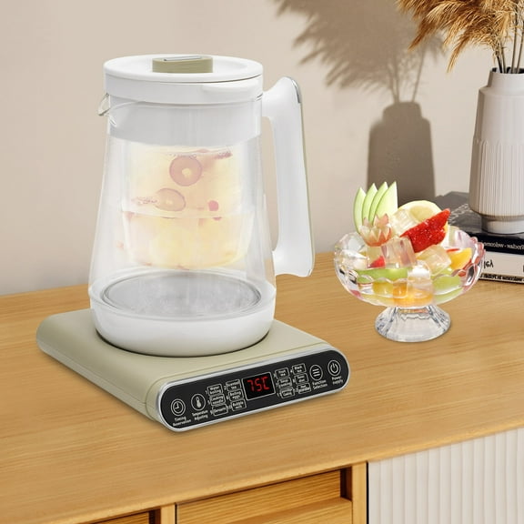 800W Electric Kettle Tea Maker&Kettle for Boiling Water Thickened Glass & Stewpot, 12 Functions for Tea, Coffee, and Boiling Water