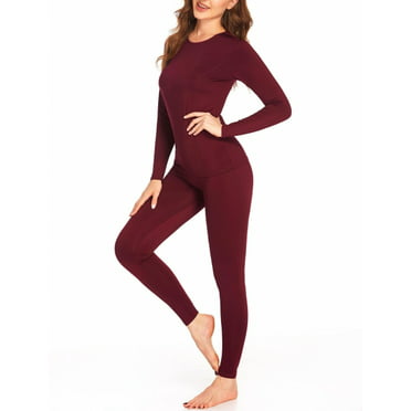 Thermajane Women's Ultra Soft Thermal Underwear Long Johns Set With ...