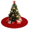 thumbnail image 3 of 48 Inch Christmas Tree Skirt – Velvet Plush Tree Mat, Soft Thickened Polyester with Red Ties, Single-Sided Printing, Available in 30in/36in/48in, Perfect for Holiday Xmas Tree Decoration, 3 of 7
