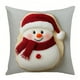 thumbnail image 1 of Funda de almohada navideña con diseño de copos de nieve, renos y Papá Noel | Funda de almohada decorativa de lino para sofá y dormitorio | Tejido suave con cremallera oculta, 1 of 2