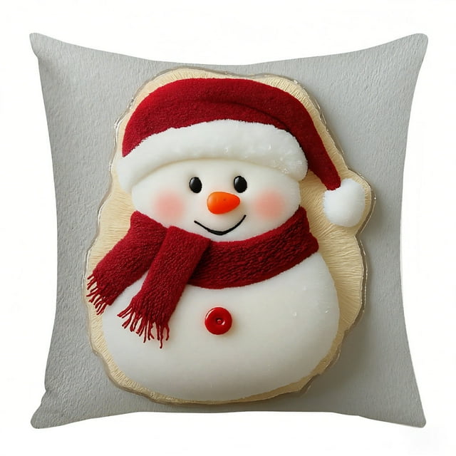 Cagogo under $5 Christmas Pillowcase Set, Christmas Pillow Cover Set with Snowflake Reindeer Santa Patterns, Festive Throw Pillowcases for Sofa Couch Bedroom Decor