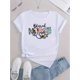 thumbnail image 2 of Camisetas gráficas para mujer, de manga corta, de algodón, para verano1pc Women'S Casual Crew Neck T-Shirt with "Blessed Nurse" Floral Design, Fashionable Short Sleeve Knit Polyester Top, Comfortabl, 2 of 6