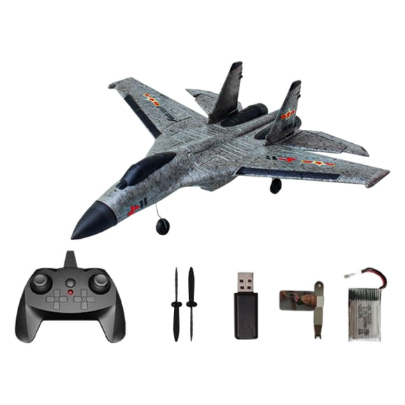 Avión de control remoto de 2,4 G para niños, juego al aire libre con giroscopio, planeador RC J11 2 canales