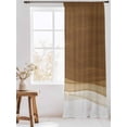 thumbnail image 3 of Sheer Curtains 96 Inches Long, Ombre Waves Semi Sheer Curtains Light Filtering Window Treatment, Abstract Art Gradient Brown Modern Privacy Voile Drapes for Living Room Bedroom 52x96 Inch, 3 of 7