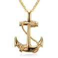 thumbnail image 1 of Collares Para Hombres Estilo Europeo Y Americano Colgante De Ancla De Acero Inoxidable Para Hombres Colgante De Ancla De Piratas Del Caribe Colgante De Oro, 1 of 3