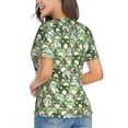 thumbnail image 3 of Xecao Cute Frog for Women's V-Neck T-Shirts-Elegant Half-Sleeve Tops Perfect for Summer-XX-Large, 3 of 5