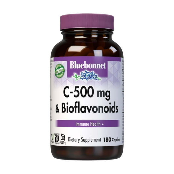Bluebonnet Vitamin C 500mg Plus Citrus Bioflavonoids 250mg for Immune Health*, 180 Caps