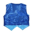 thumbnail image 4 of iixpin Kids Boys Sparkly Sequins Waistcoat Button Down Hip Hop Jazz Dance Vest Jacket Blue 13-14, 4 of 7