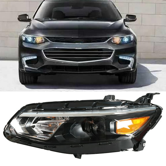 SEBLAFF Black Housing Projector Headlamp Driver Side Headlight Headlamp Assembly Replacement for 2016 2017 2018 Malibu GM2502426