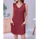 thumbnail image 5 of Vestidos de Verano Sin Mangas con Escote en V Color Vino Tinto XXL, 5 of 7