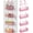 Pink, variant on Over Door Organizer Storage - Hanging Door Organizer with 4 Metal Large Capacity Baskets and Adjustable Coat Hook for Bathroom Bedroom Kitchen Pantry Closet Cabinet