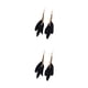 thumbnail image 4 of Qarigey 2 uds pendientes pluma Bohemia borla pendiente largo Vintage pantalla ocio joyería accesorios moda elegante Negro 2piezas, 4 of 6