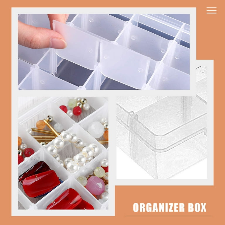 2 Pcs 36 Grid Storage Box Bead Holder Organizer Screw Jewelry Holders Mini  Sundries