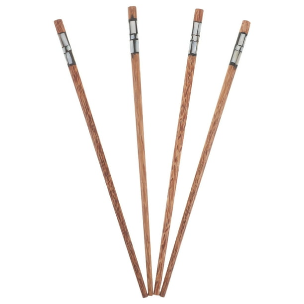 2 pares de palillos de madera reutilizables, antideslizantes, estilo japonés, para arroz y comida de cocina