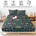 thumbnail image 5 of Queen Size Fitted Sheet Set - Vintage Botanical 3 Piece Bedding Sets 16" Deep Pocket Fitted Sheet with 2 Pillowcases, Middle Century Boho Floral Rustic Brushed Microfiber Hotel Luxury Bed Sheets, 5 of 9