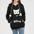 thumbnail image 4 of Pet Pouch Hoodies for Women Fall Winter Long Sleeve Cat Carrier Hooded Sweatshirt Kitten Pouch Pullover Tops, 4 of 8