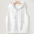 thumbnail image 6 of 2. Fit Sleeveless Hooded for Women Zipper Casual Lightweight Outerwear, 6 of 9