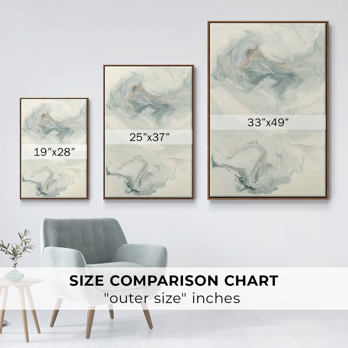 Untitled Framed Premium Gallery Wrapped Canvas - Ready to Hang - 25 x 37 - Walnut Floating Frame