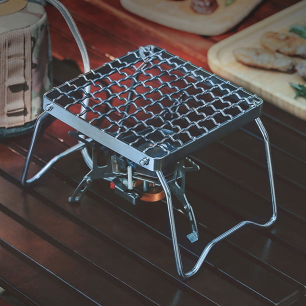 Qqmora Réchaud de camping Poêle de Camping pliable en acier inoxydable