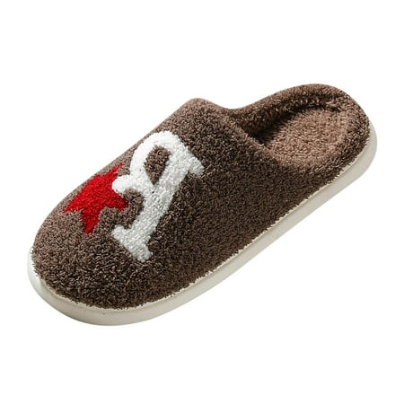 

fvwitlyh Mens Slippers for Men Size 11 Winter Couples Men Warm Home Baotou Plush Soft Bottom Comfortable Solid Men s Bedroom Slippers