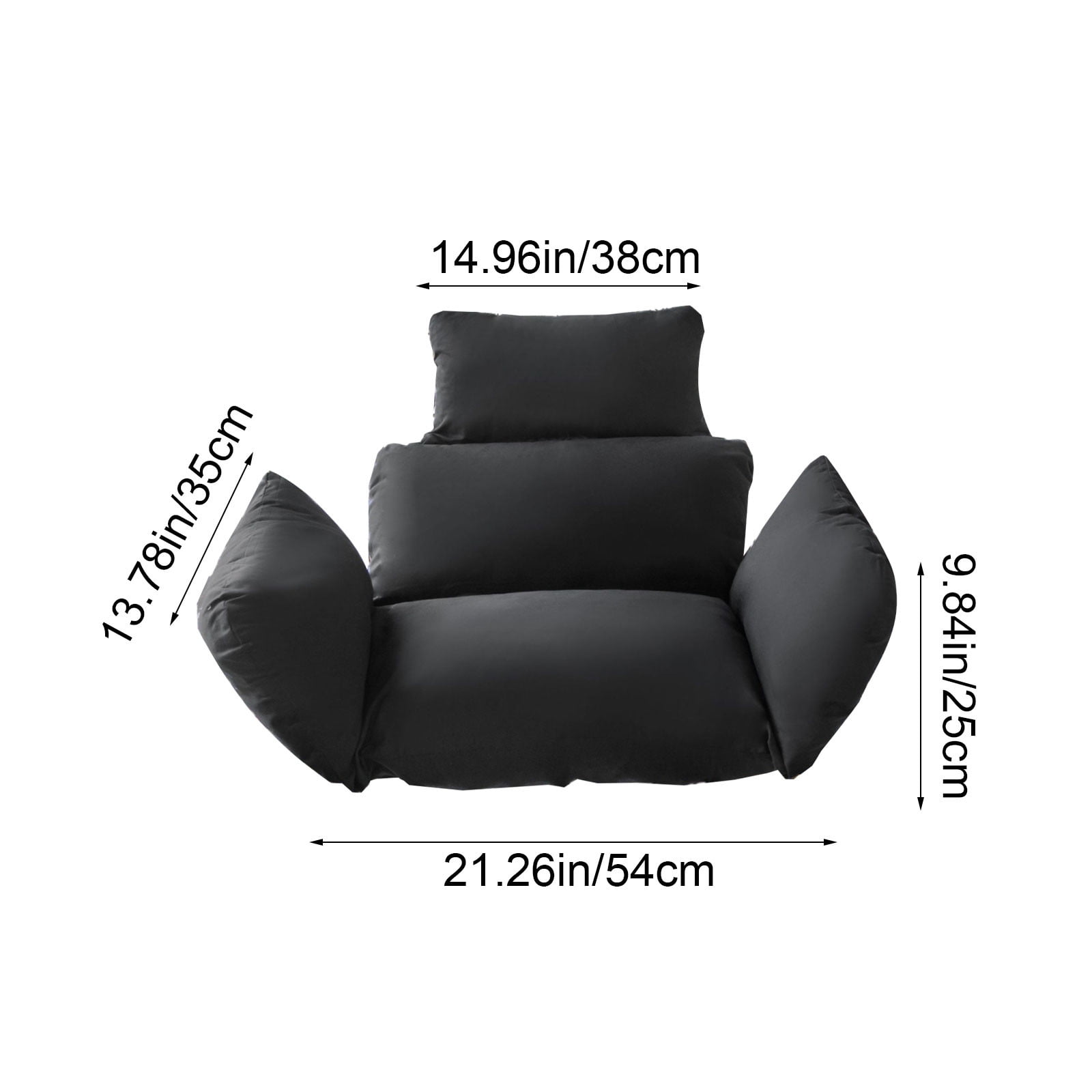 LEHOZIHEQ Chair Cushion, Outdoor Hanging Egg Chair Cushion Replacement, Indoor Outdoor Hammock Basket Swing Cushion with Headrest