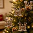 thumbnail image 4 of Gingerbread House Letter Christmas Ornament 3.15in Personalized Acrylic Xmas Tree Hanging Pendant DIY Custom 26 Alphabet Keepsake for Home Holiday Decor Gifts for Family Friends, 4 of 7