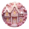 thumbnail image 2 of Letrero redondo para puerta del Día de San Valentín BLESIY con castillo rosa en 3D colgante para puerta estilo c, 2 of 8