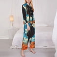 thumbnail image 3 of Lsque Lone Cowboy Desert Scene Pattern Long Sleeve Pajama Set for Women - Soft 2-Piece Sleepwear and Loungewear Set with Pockets, Comfy Nightwear-Medium, 3 of 7