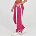 thumbnail image 5 of Wide Leg Sweatpants Womens High Waist Baggy Striped Sweat Pants Loose Stretch Casual Drawstring Pants With Pockets, 5 of 9