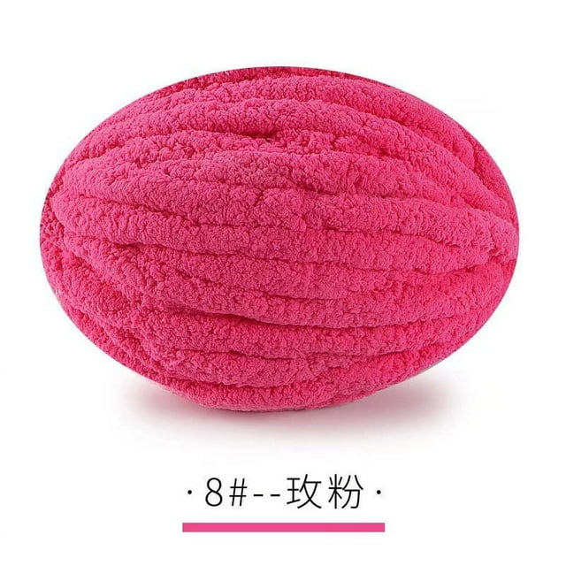 Zhuge 1 paquete de hilo de terciopelo de chenilla para tejer, lana gruesa y cálida para tejer a crochet, para hacer bolsos, suéteres, muñecas, 250 g, color rosa