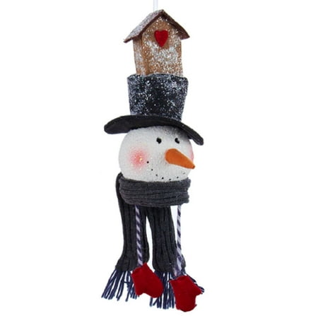 12 snowman with black top hat paired with bird house christmas ornament - Bird House Christmas Decoration 12 snowman with black top hat paired with bird house christmas ornament - Bird House Christmas Decoration