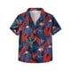 thumbnail image 3 of Camisas de verano para hombre con estampado 3D de flores trituradas, ropa de calle hawaiana de gran tamaño para playa, camisetas con solapa y botón, 3 of 5
