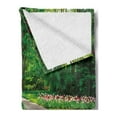 thumbnail image 2 of Garden Soft Flannel Fleece Throw Blanket, Garden with Tulip Flowers and Trees Springtime in Keukenhof Netherlands Europe, Cozy Plush for Indoor and Outdoor Use, 50" x 70", Green and Red, by Ambesonne, 2 of 5