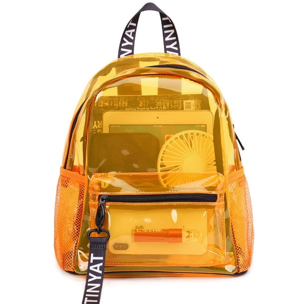 Orange see through bag best sale