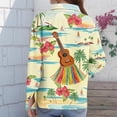 thumbnail image 5 of Hawaiian Shirts for Women Button Down Long Sleeve Floral Print Blouses Casual Summer Tops, 5 of 5