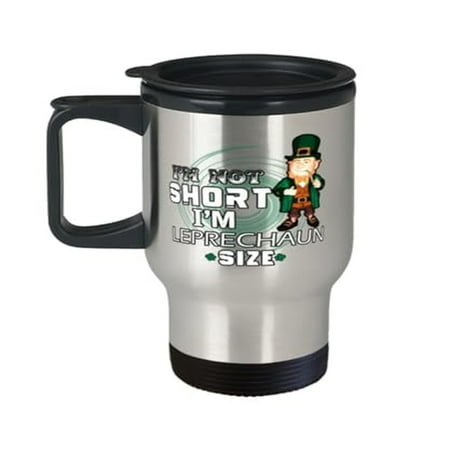 

Leprechaun Size Travel Mug - 14oz Shortie Humor Cup Perfect Gift for Birthdays