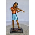 thumbnail image 2 of Young Girl Playing Violin Peacefully Bronze Statue  Size: 10" x 5" x 21"H, 2 of 9