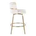 thumbnail image 2 of Cinch 26" Glam/Art Deco Fixed-Height Counter Stool with Swivel in Gold Metal and Cream Velvet with Round Footrest by LumiSource - Set of 2, 2 of 4