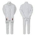 thumbnail image 3 of Baby Boy Christening Formal White Single Breasted Suit Silver Gold Guadalupe on Stole Sm-20, 3 of 4