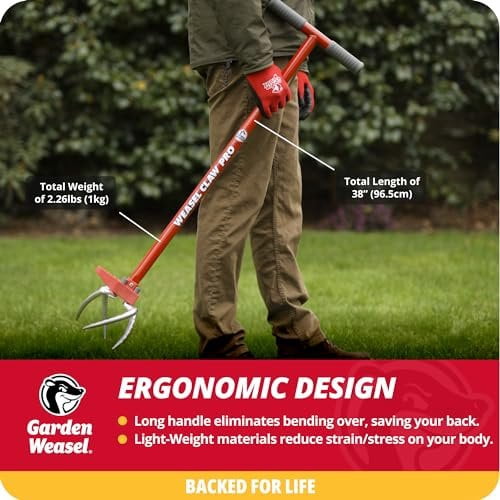 Garden Weasel Claw Pro Hand Tiller - 3-in-1 Cultivator, Aerator, Weeder - Multicolor — Residential Use, Standard Application