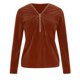 thumbnail image 4 of Blusas de Manga Larga para las Mujeres Cremallera de Cuello en V Delantera Color Sólido Top de Moda Casual, Tops de Color Sólido para las Mujeres, 4 of 9