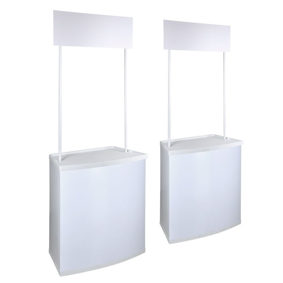Portable Promotion Counter Table Foldable Booth Kiosk Trade Show Display 2 Pack