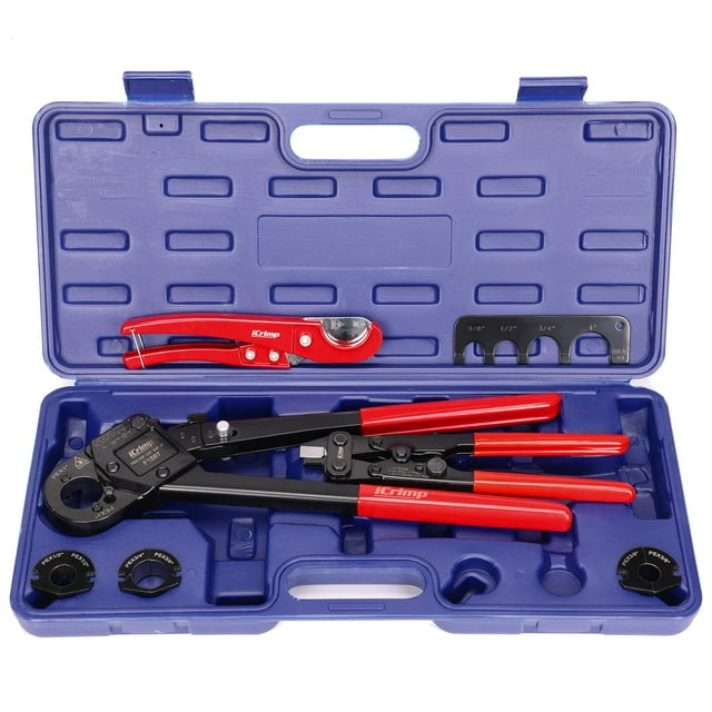 Kit de herramientas de crimpado PEX con cabezal angular iCrimp para 10-25 mm con acceso