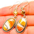 thumbnail image 1 of Spiny Oyster Turquoise, Citrine 925 Sterling Silver Earrings 1 7/8"  - Handmade Boho Vintage Jewelry EARR430359, 1 of 2
