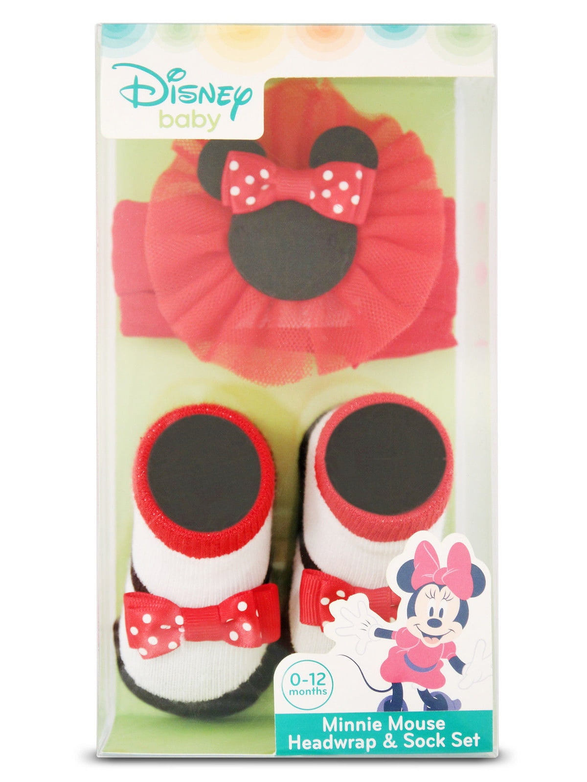 Disney Minnie Mouse Headwrap and Booties Gift Set Baby Girls Ages 0-12M