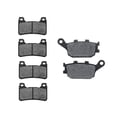 thumbnail image 1 of KMG Front + Rear Brake Pads Compatible with 2004-2005 Honda CBR 1000 RR - Non-Metallic Organic NAO Brake Pads Set, 1 of 4