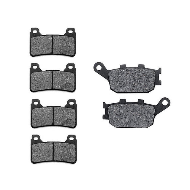 KMG Front + Rear Brake Pads Compatible with 2004-2005 Honda CBR 1000 RR - Non-Metallic Organic NAO Brake Pads Set