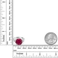 thumbnail image 3 of Gem Stone King 925 Sterling Silver Red Created Ruby and Lab Grown Diamond Engagement Ring for Women | 7.74 Cttw | Round 12MM | Gemstone July Birthstone | Size 7, 3 of 3